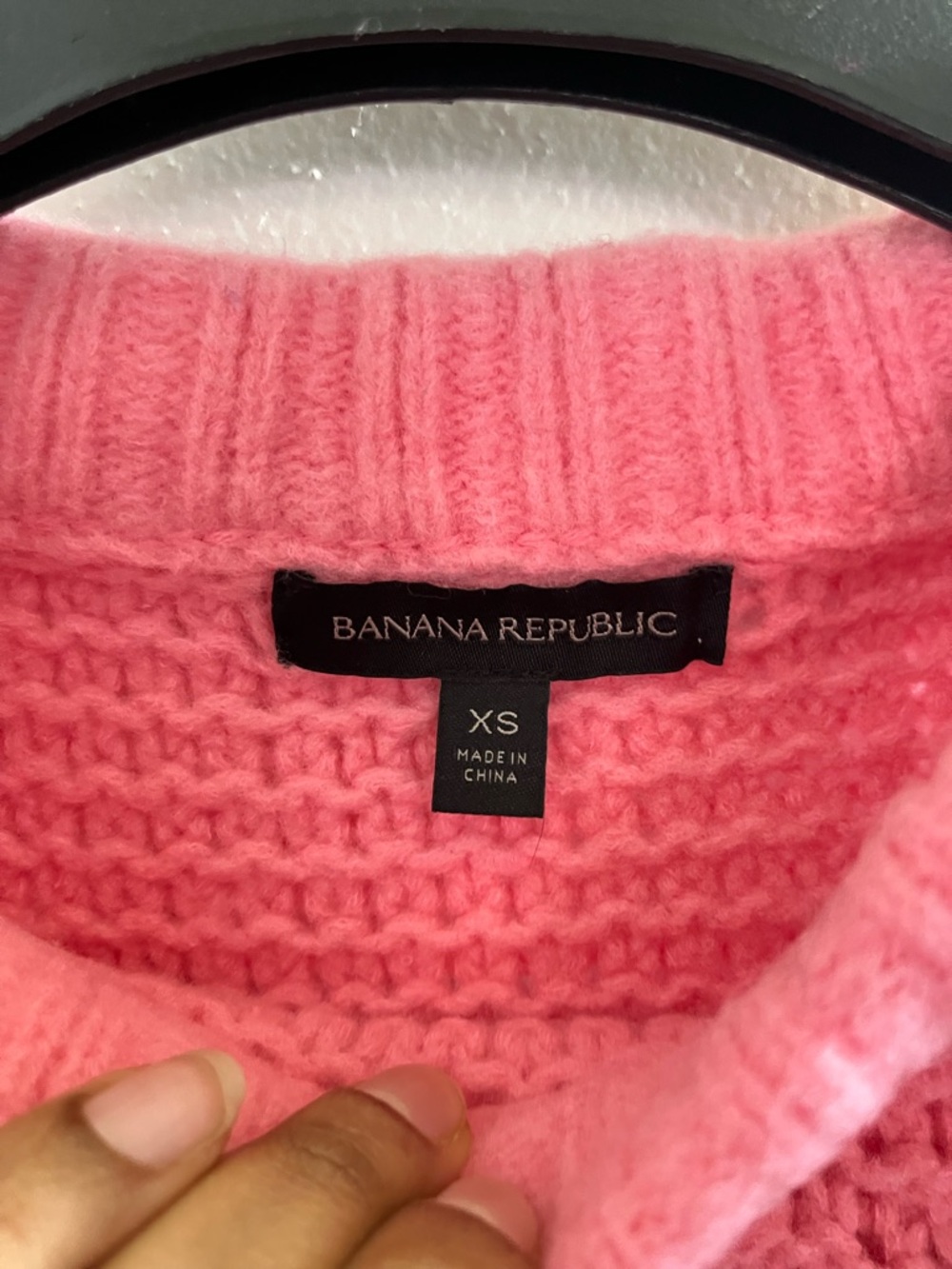 Banana Republic Bright Pink Cable-Knit Crewneck Sweater - Picture 2 of 6